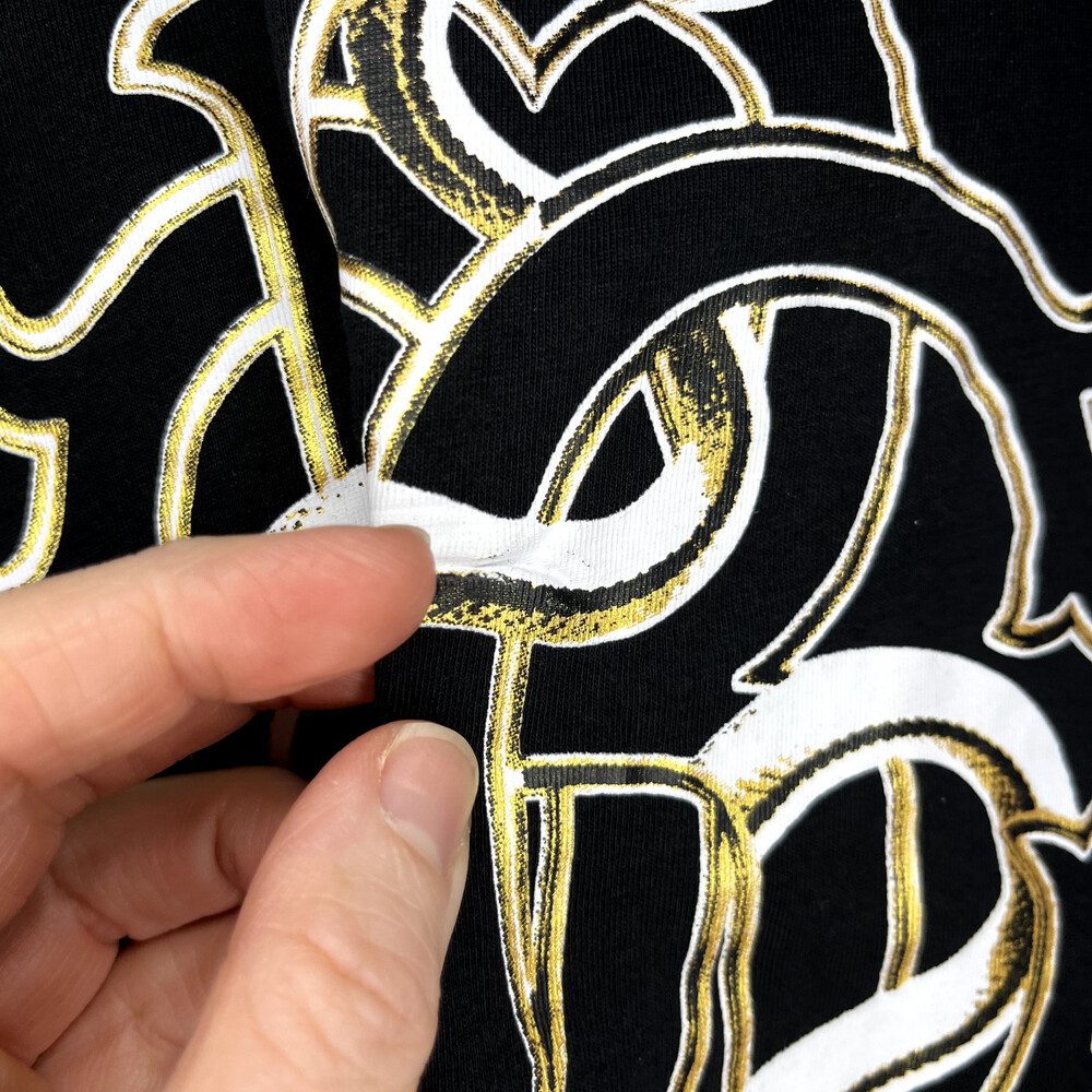 Roberto Cavalli Mens Shirt XL Black Cotton Crew Short Sleeve Snake Graphic Print - Picture 6 of 16